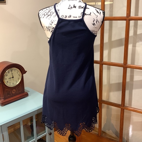 Peach Royal Spaghetti Strap Dress w/ Decorative Hem, Size M - Picture 2 of 7